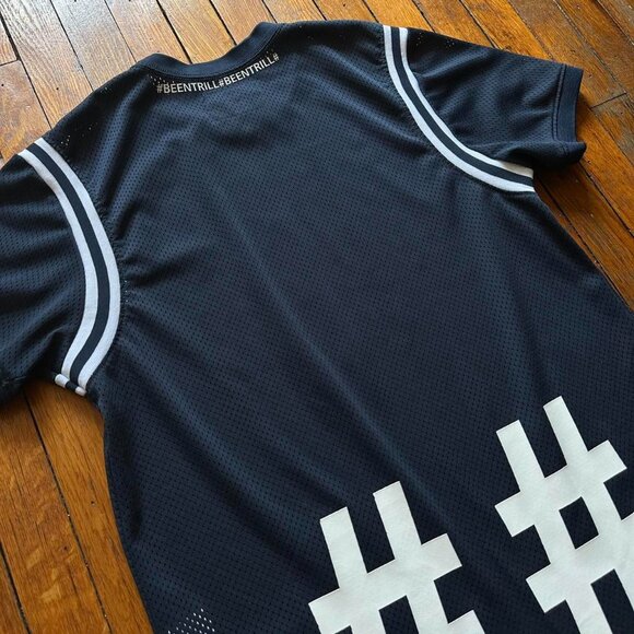 Been Trill Virgil Abloh Heron Preston #13 Football Jersey Men‎ Medium Navy Blue - Picture 7 of 8